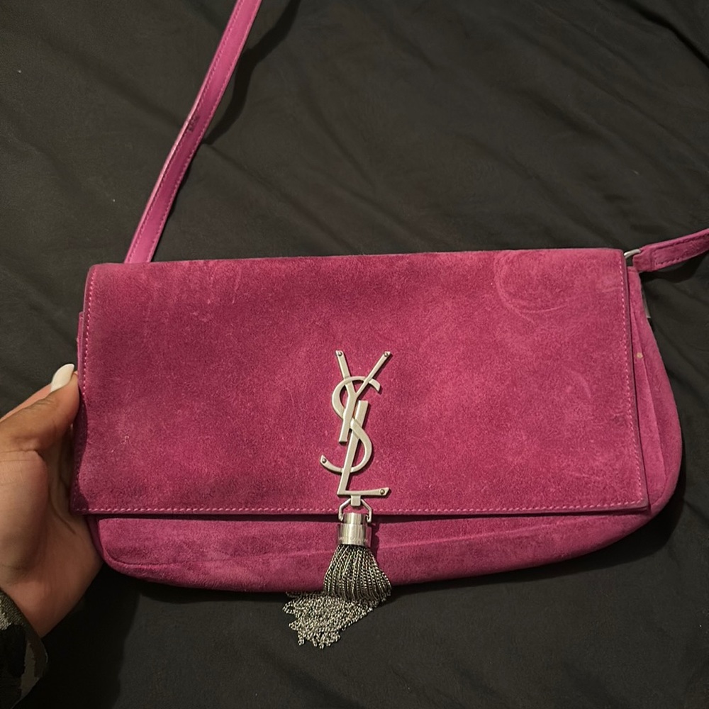 YSL Pink Suede Kate 99 Bag